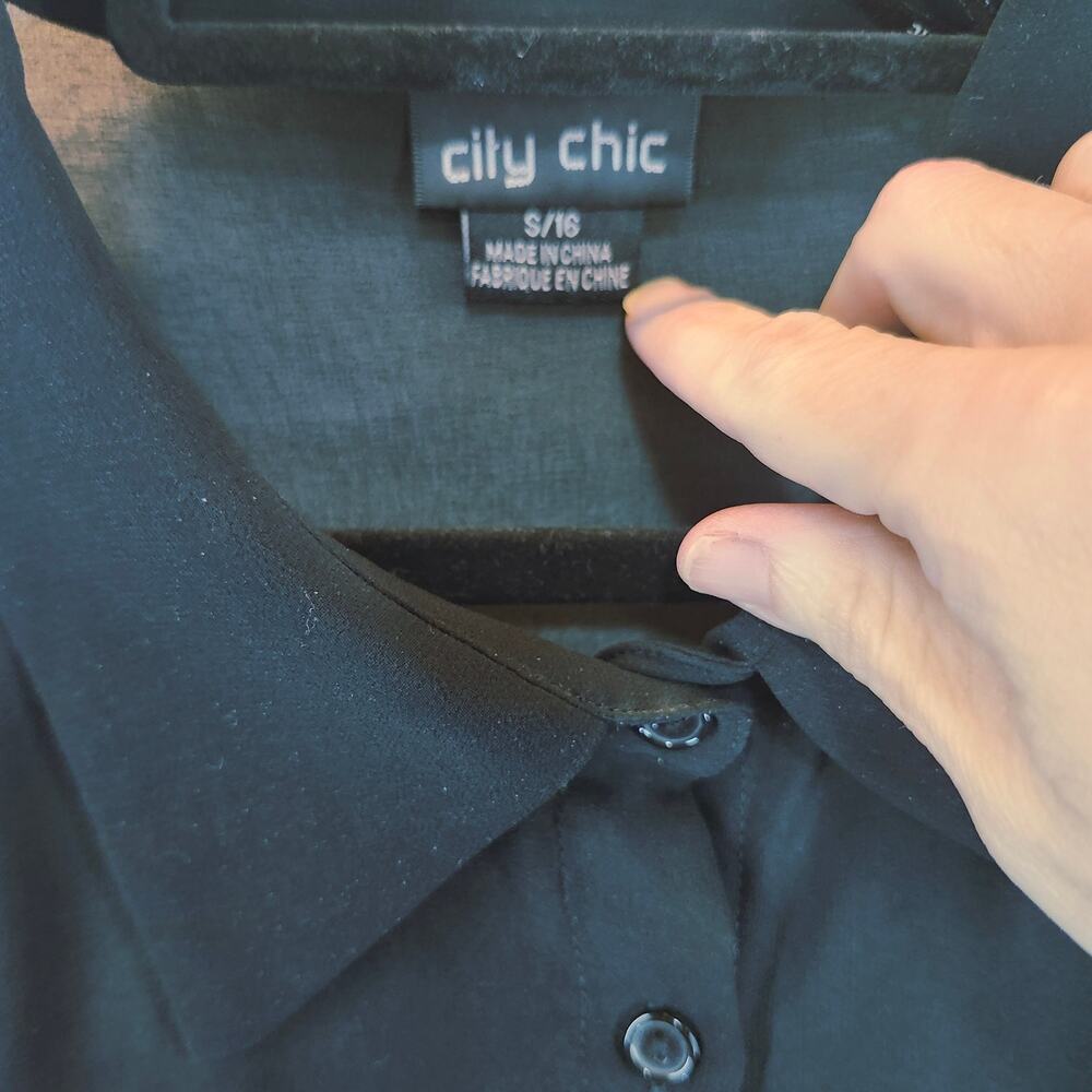 City Chic Women's Black Sz 18 Corsett Chiffon Dress Goth Puck Figure Flattering - Picture 3 of 4